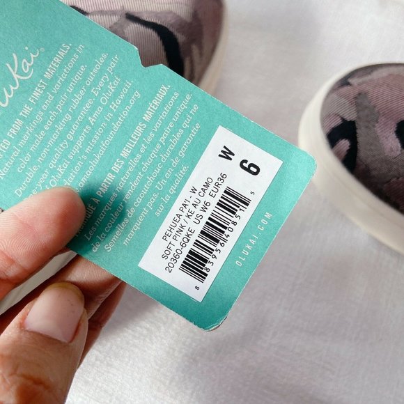 Olukai Pehuea Pa'i Womens Soft Pink/Ke Au Camo Slip-on Shoe Loafer US 6 - Picture 8 of 8